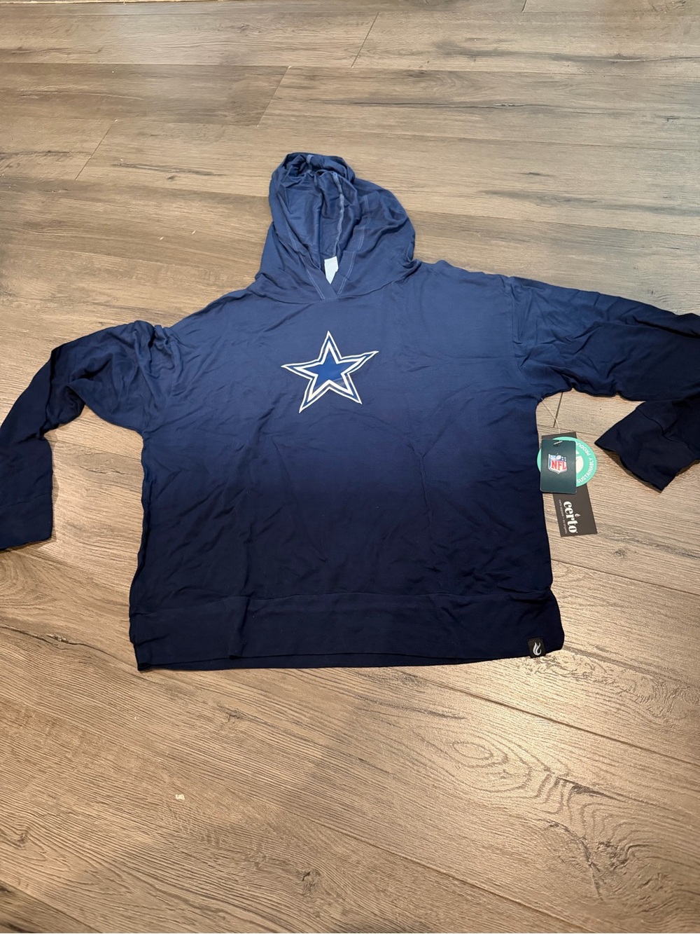 Womens Certo Dallas Cowboys Lightweight Hoodie Size L